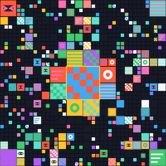 The die: 1,042 tesserae, squares repainting one at a time as holders change what is on them